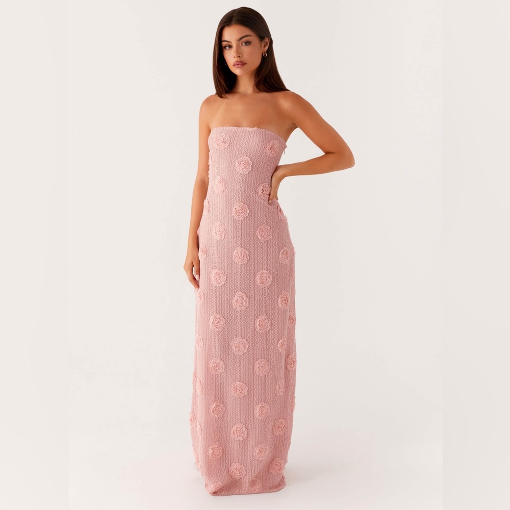 Peppermayo Strapless Pink Floral Dress